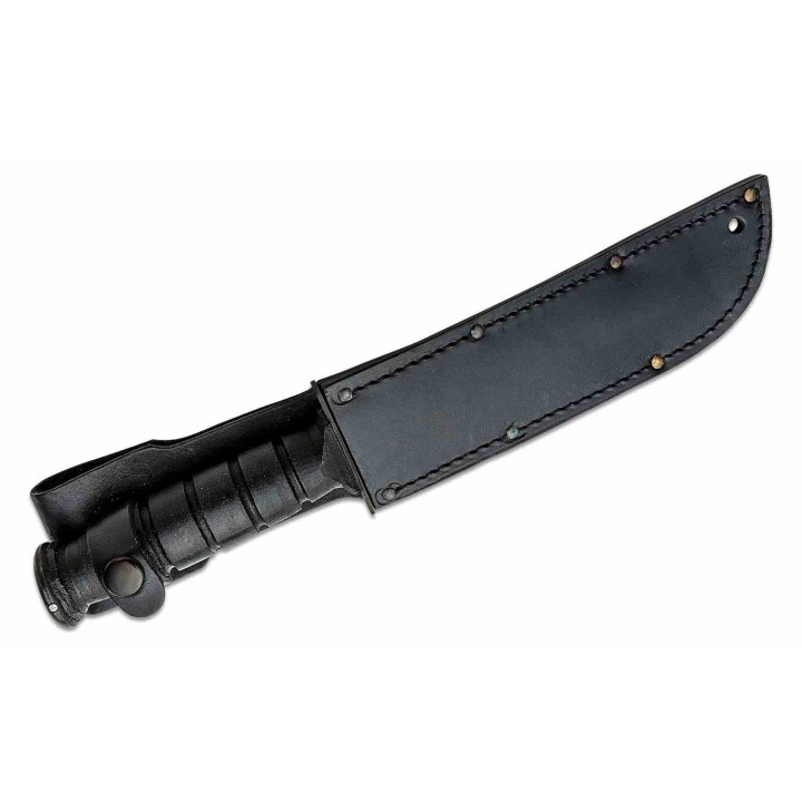Couteau Marine Ontario 498 Lame Clip Point Acier Carbone 1095 Manche Cuir Etui Cuir USA ON8180 Livraison Gratuite