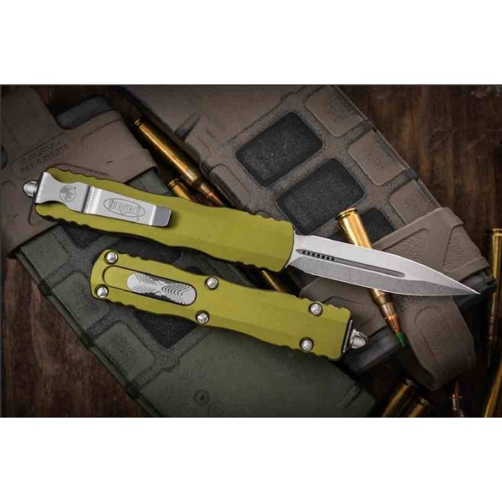 Couteau Automatique Microtech 225-10 Dirac AUTO OTF Double Edge Dagger Manche OD Made USA MCT22510OD - Livraison Gratuite