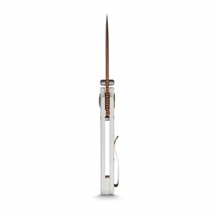 Couteau VOSTEED Shilin Cutter White Lame Acier 154CM Copper Dune Manche G10 Clip Vanchor Lock VOSA2808 - Livraison Gratuite