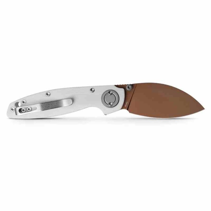 Couteau VOSTEED Shilin Cutter White Lame Acier 154CM Copper Dune Manche G10 Clip Vanchor Lock VOSA2808 - Livraison Gratuite