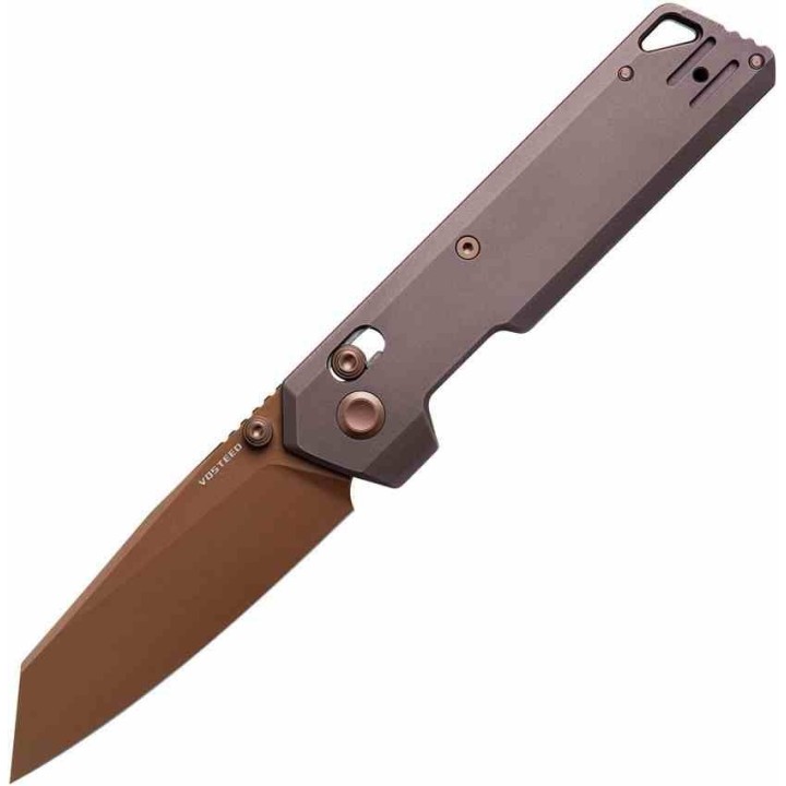 Couteau VOSTEED Parallel Manche Titane Purple Lame Acier S35VN Copper Dune Crossbar Lock VOSA3505 - Livraison Gratuite