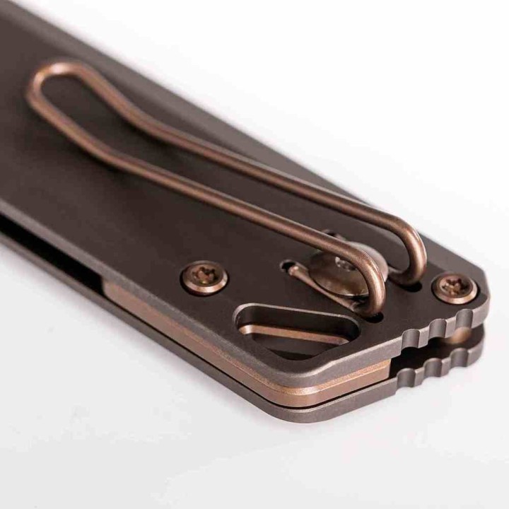 Couteau VOSTEED Parallel Manche Titane Purple Lame Acier S35VN Copper Dune Crossbar Lock VOSA3505 - Livraison Gratuite