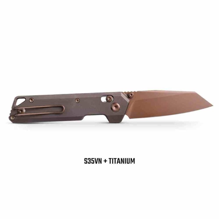 Couteau VOSTEED Parallel Manche Titane Purple Lame Acier S35VN Copper Dune Crossbar Lock VOSA3505 - Livraison Gratuite