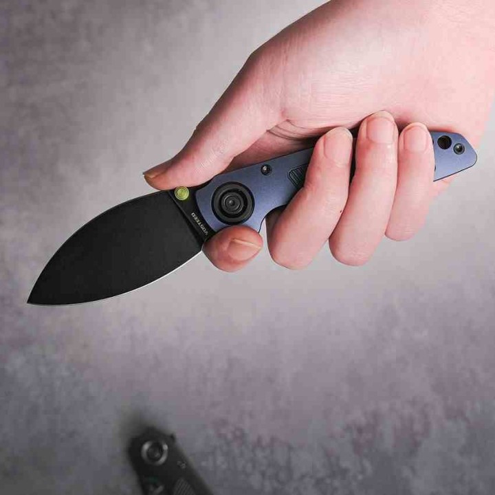 Couteau VOSTEED Shilin Cutter Vanchor Lock Lame  Acier Elmax Black Manche Aluminium Violet Clip VOSA2806 - Livraison Gratuite