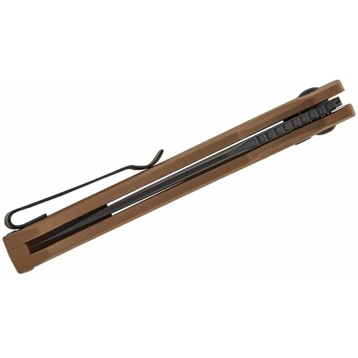Couteau ArtisanCutlery Revel Brown Lame Acier AR-RPM9 Manche FRN Button Lock KIVT ATZ1867PBBN - Livraison Gratuite
