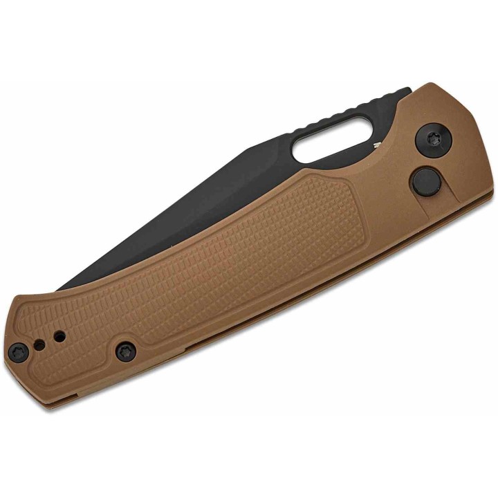 Couteau ArtisanCutlery Revel Brown Lame Acier AR-RPM9 Manche FRN Button Lock KIVT ATZ1867PBBN - Livraison Gratuite