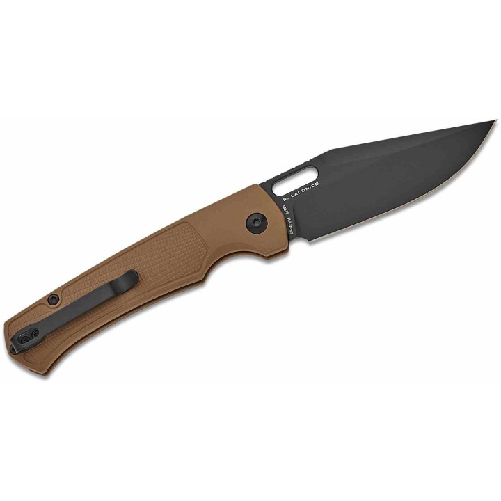 Couteau ArtisanCutlery Revel Brown Lame Acier AR-RPM9 Manche FRN Button Lock KIVT ATZ1867PBBN - Livraison Gratuite