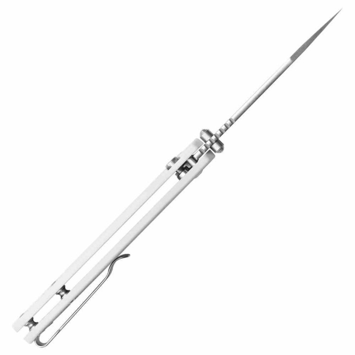Couteau CJRB Cutlery Pyrite-Light Gray Lame Acier CPM-S90V Manche FRN Button Lock J1945GGY Livraison Gratuite
