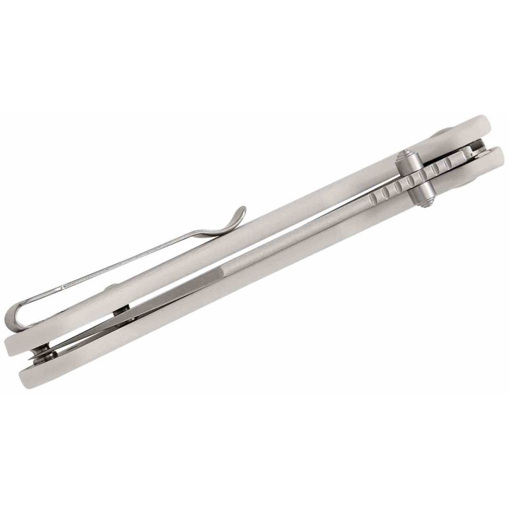 Couteau CJRB Cutlery Pyrite-Light Gray Lame Acier CPM-S90V Manche FRN Button Lock J1945GGY Livraison Gratuite