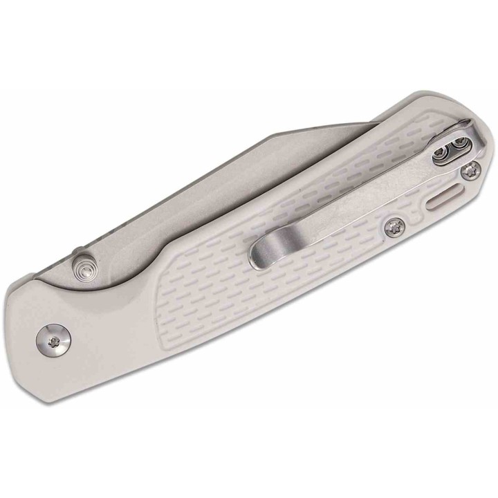 Couteau CJRB Cutlery Pyrite-Light Gray Lame Acier CPM-S90V Manche FRN Button Lock J1945GGY Livraison Gratuite