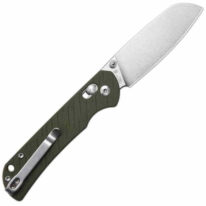 Couteau CJRB Lyrid Green Lame Acier AR-RPM9 Manche G10 Crossbar KIVT Clip J1953GN - Livraison Gratuite 