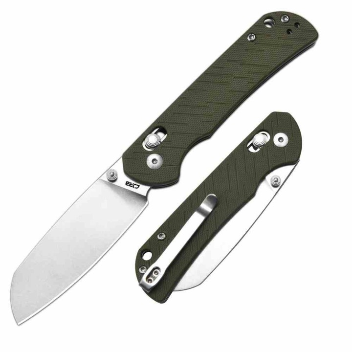 Couteau CJRB Lyrid Green Lame Acier AR-RPM9 Manche G10 Crossbar KIVT Clip J1953GN - Livraison Gratuite 