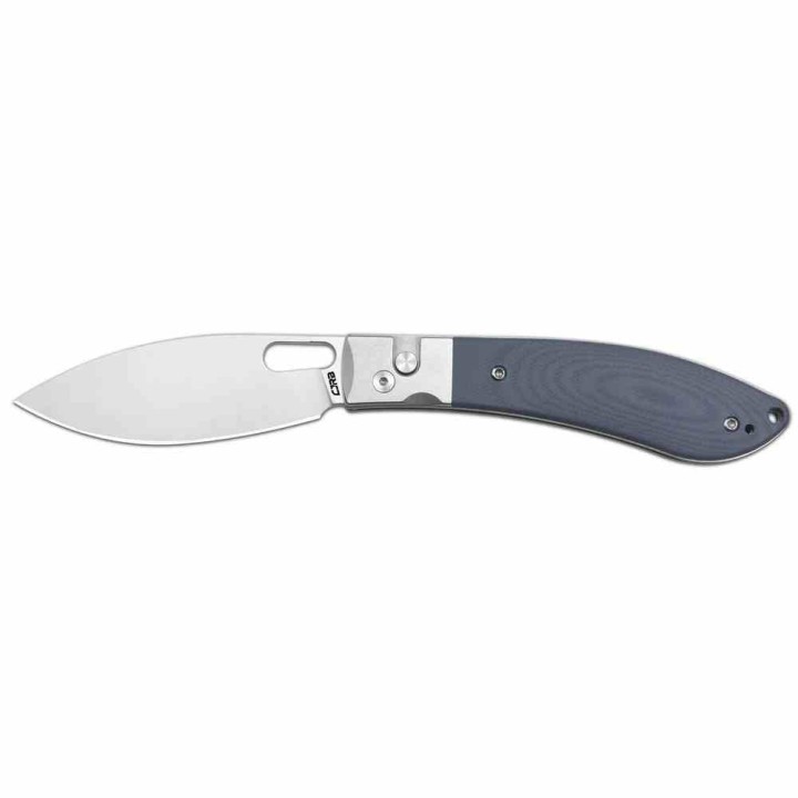 Couteau CJRB Cutlery Sasaya Gray Lame Acier AR-RPM9 Manche G10 Mitres Acier Button Lock KIVT J1959GY - Livraison Gratuite