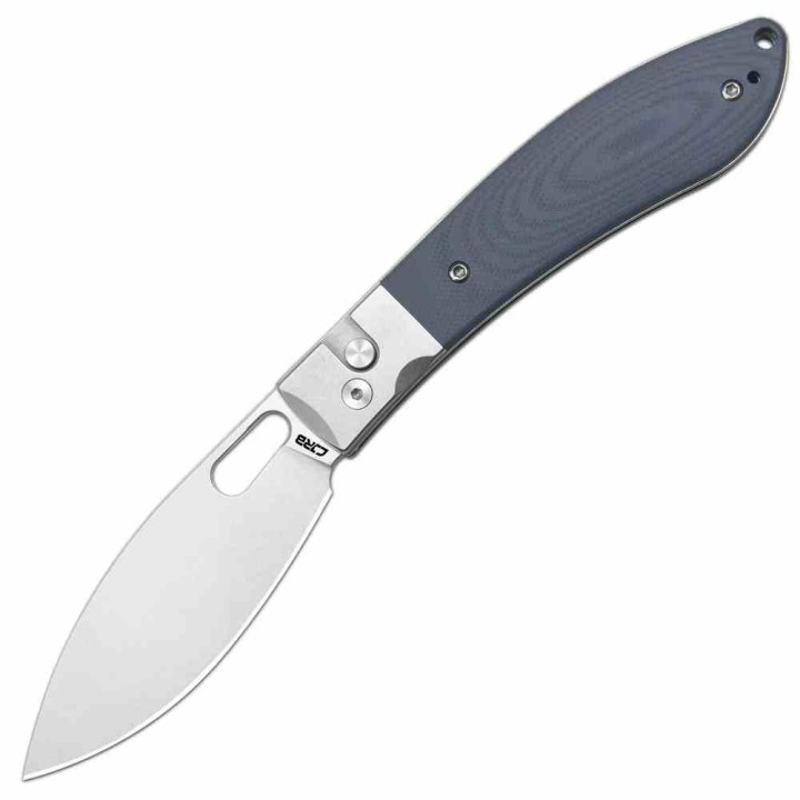 Couteau CJRB Cutlery Sasaya Gray Lame Acier AR-RPM9 Manche G10 Mitres Acier Button Lock KIVT J1959GY - Livraison Gratuite