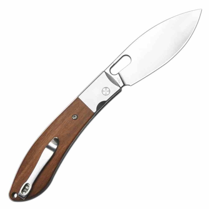 Couteau CJRB Cutlery Sasaya Wood Lame Acier AR-RPM9 Manche Bois Mitres Acier Button Lock KIVT J1959WD - Livraison Gratuite