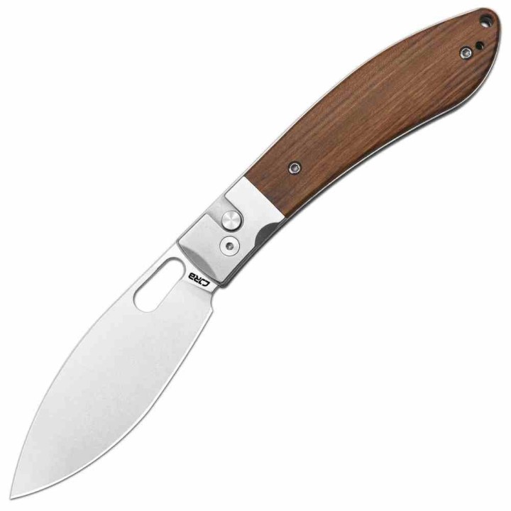Couteau CJRB Cutlery Sasaya Wood Lame Acier AR-RPM9 Manche Bois Mitres Acier Button Lock KIVT J1959WD - Livraison Gratuite
