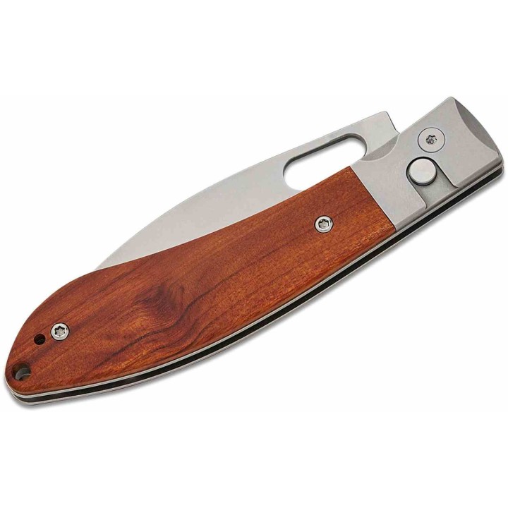 Couteau CJRB Cutlery Sasaya Wood Lame Acier AR-RPM9 Manche Bois Mitres Acier Button Lock KIVT J1959WD - Livraison Gratuite
