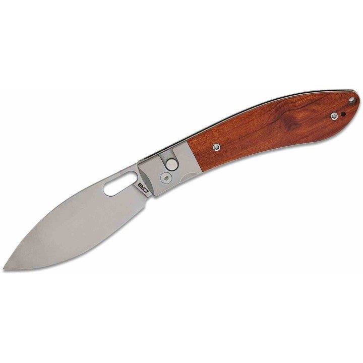 Couteau CJRB Cutlery Sasaya Wood Lame Acier AR-RPM9 Manche Bois Mitres Acier Button Lock KIVT J1959WD - Livraison Gratuite