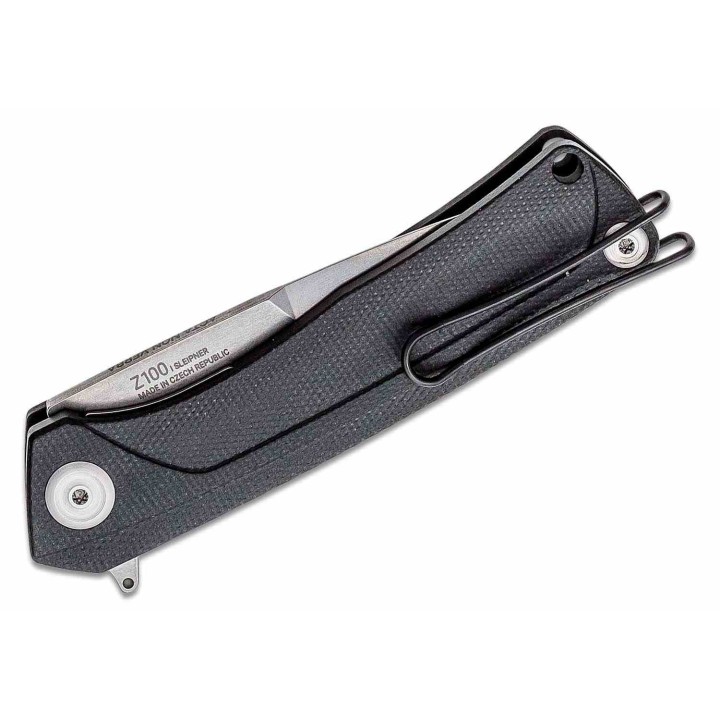 Couteau Acta Non Verba Z100 Lame Drop Point Acier N690 Manche G10 Linerlock Clip ANVZ100008 - Livraison Gratuite