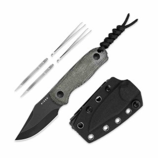 Couteau Kizer Drop Bear Fixed Lame Acier AEB-L Manche Micarta Noir Etui Kydex KI1092A1 - Livraison Gratuite