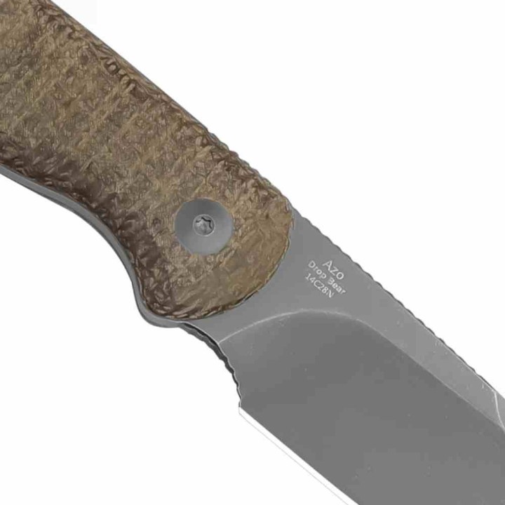 Couteau Kizer Drop Bear Fixed Lame Acier14C28N Manche Micarta Brown Etui Kydex KI1094A1- Livraison Gratuite