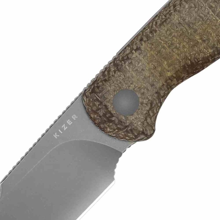 Couteau Kizer Drop Bear Fixed Lame Acier14C28N Manche Micarta Brown Etui Kydex KI1094A1- Livraison Gratuite