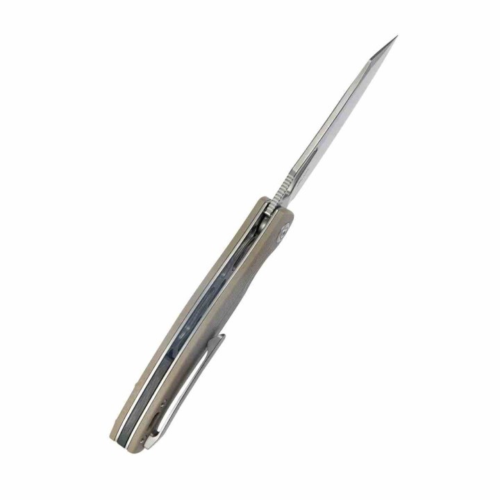 Couteau Kubey Drake Tan Manche G10 Lame Tanto Acier AUS-10 KIVT Linerlock Clip KUB239J - Livraison Gratuite